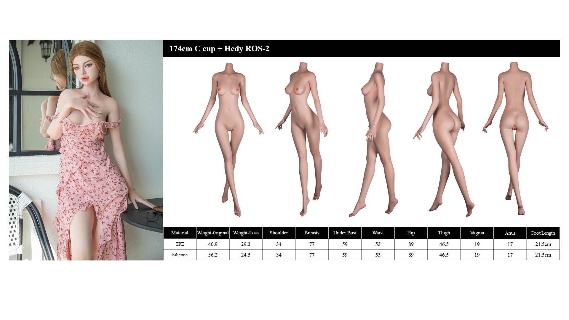 Hedy sexpuppe (Starpery 174 cm C-cup TPE+Silikon)