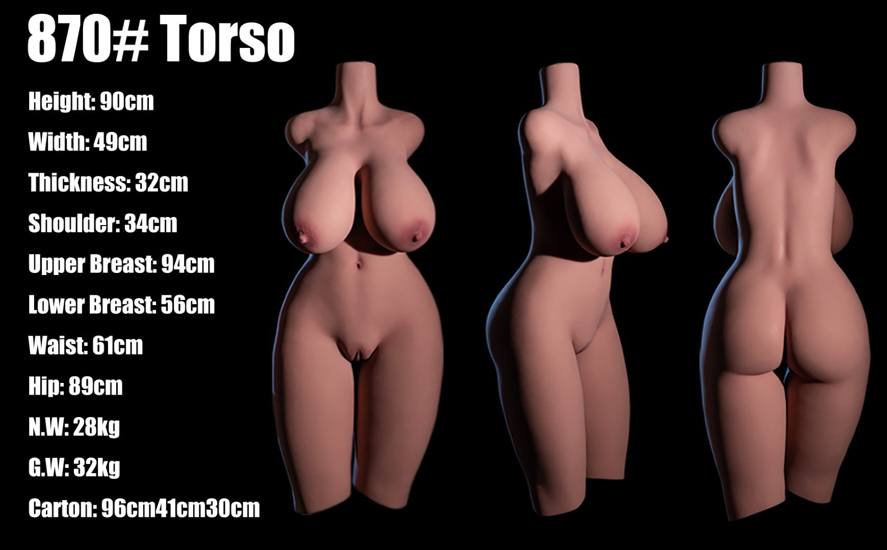Berber Torso sexpuppe (Climax Doll Classic 90 cm l-cup Tpe) EXPRESS