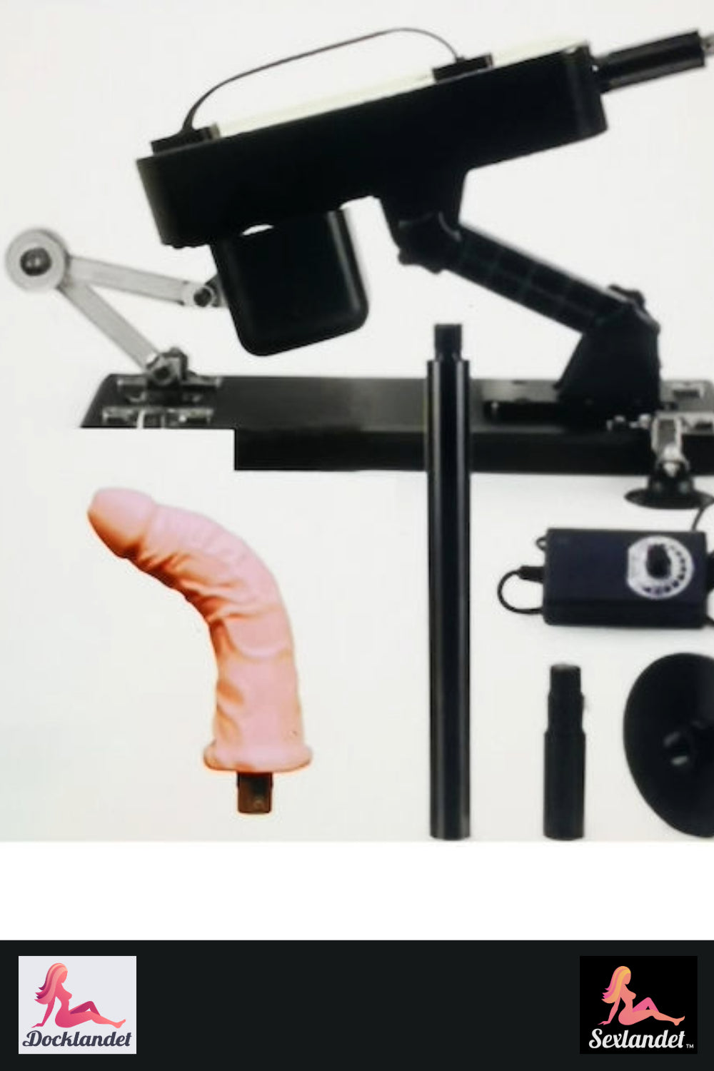 Kompakte und leistungsstarke Sexmaschine mit einstellbarem Winkel (mit Saugstopfen)