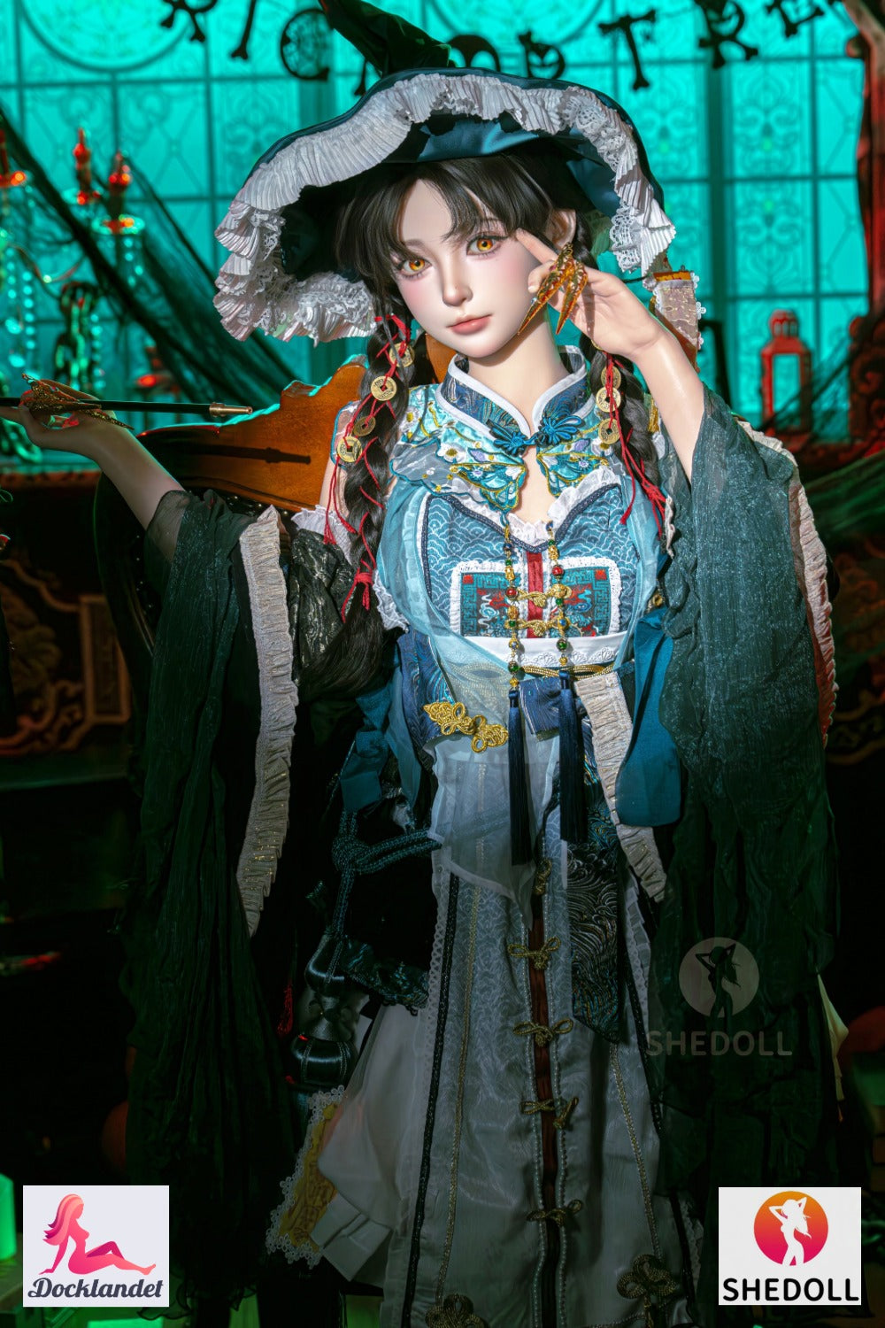 "Tanya sexdocka från SHEDOLL i Halloween-outfit med realistisk hudton och ansiktsdetaljer"