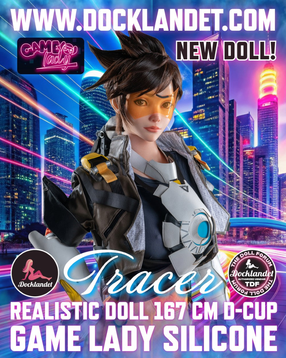 Tracer sexpuppe (Game Lady 167cm D-cup Nr.29-1 Silikon)